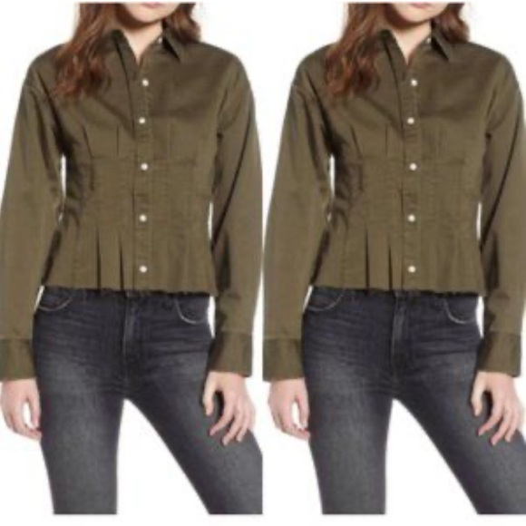 Current Elliot The Tella Button Front Shirt Army
Green Size S - Picture 5 of 15